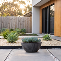 Respect Charcoal 31cm Green Earth Low Bowl Planter