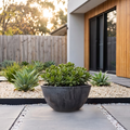 Respect Charcoal 41cm Green Earth Low Bowl Planter