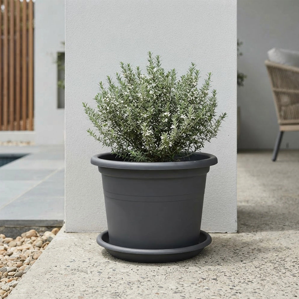Respect Grey 40cm Cylinda Planter