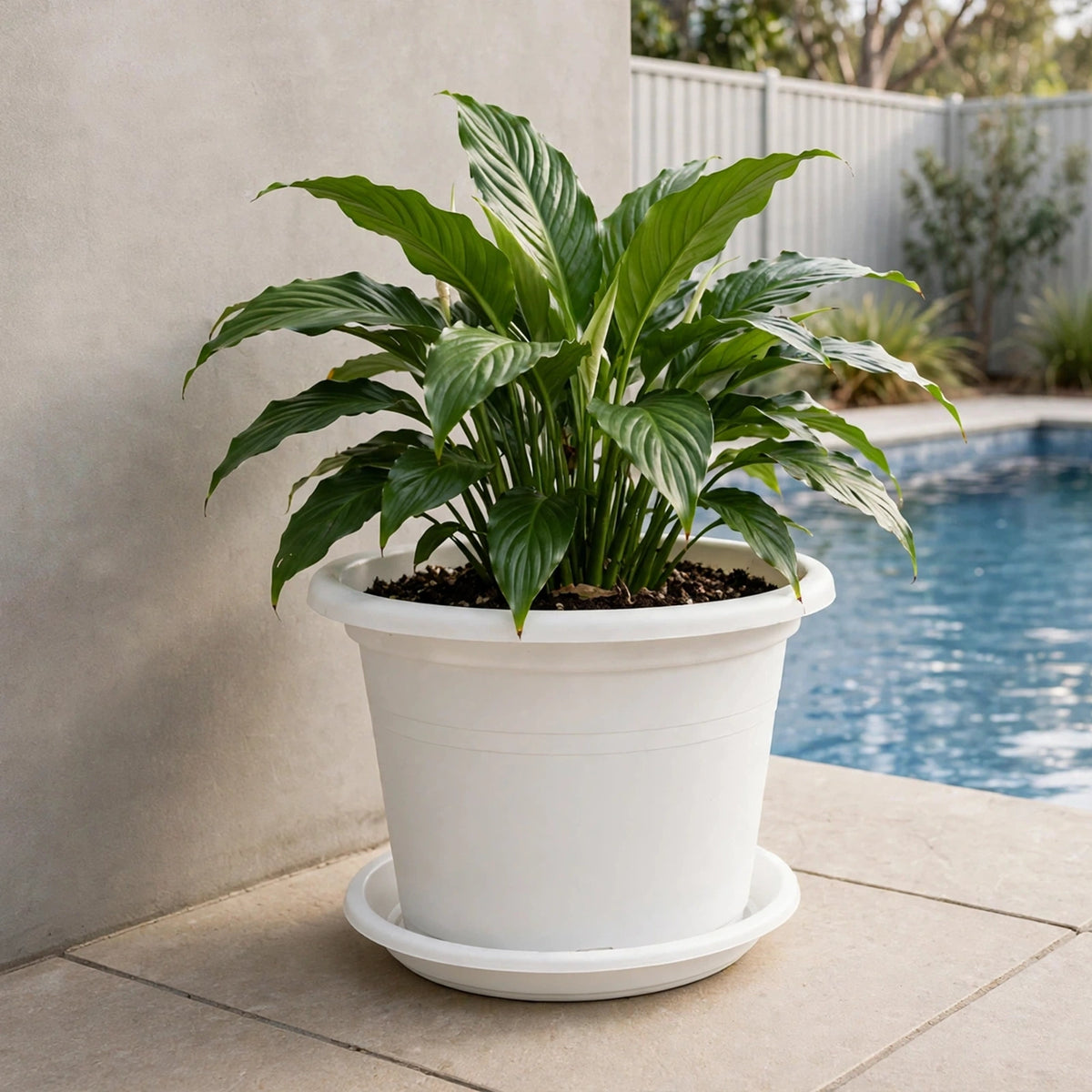 Respect White 40cm Cylinda Planter