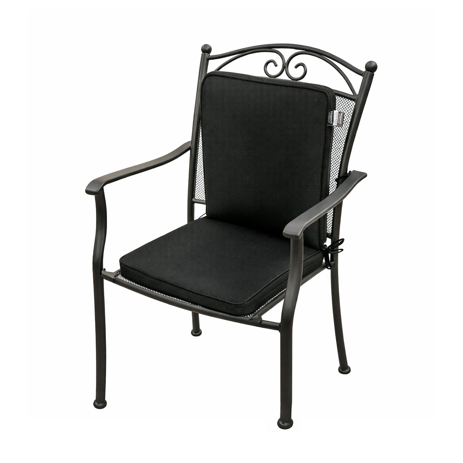 Respect Black 105cm Midback Outdoor Cushion
