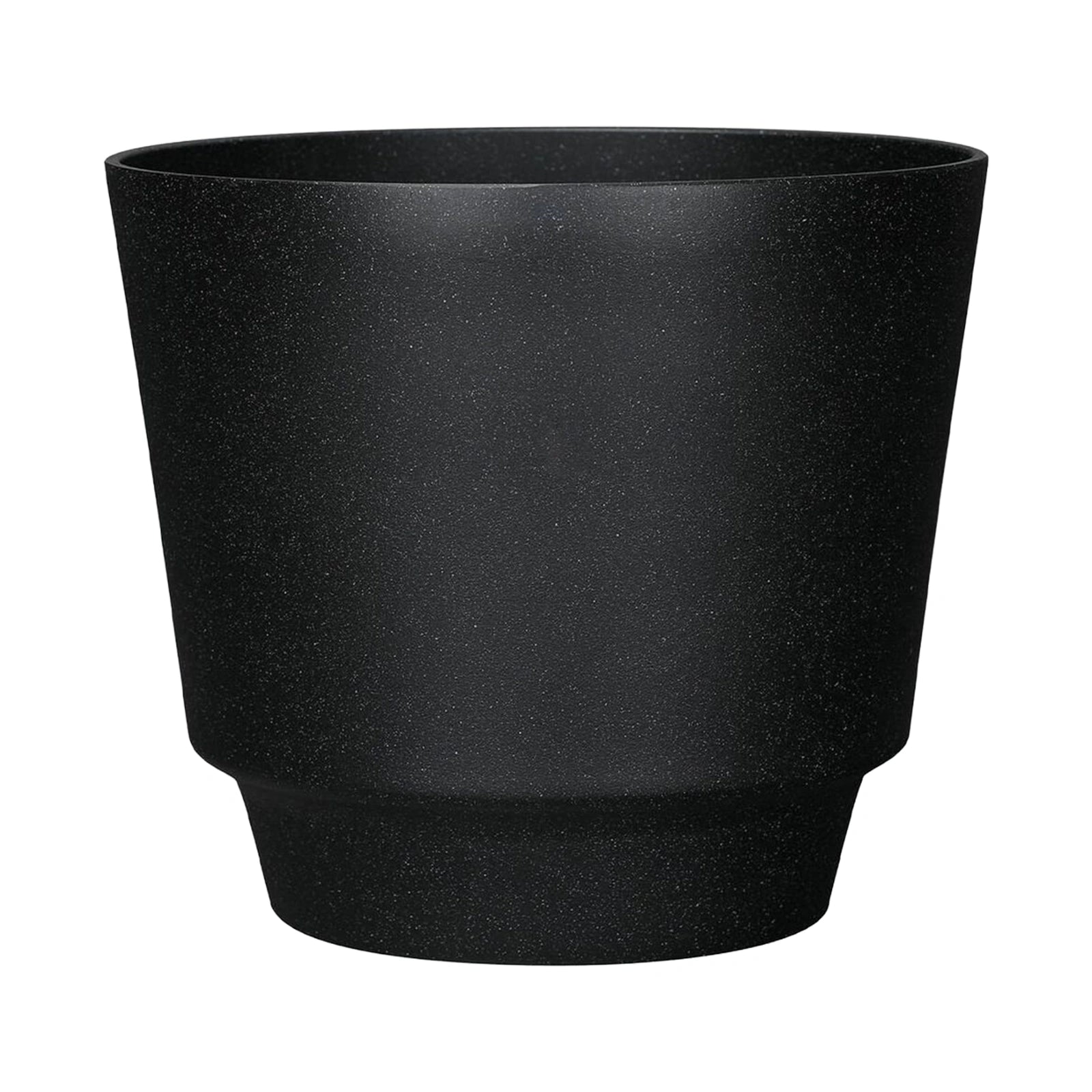 Respect Black 20cm Round Calais Self-Watering Plastic Pot Stonelook