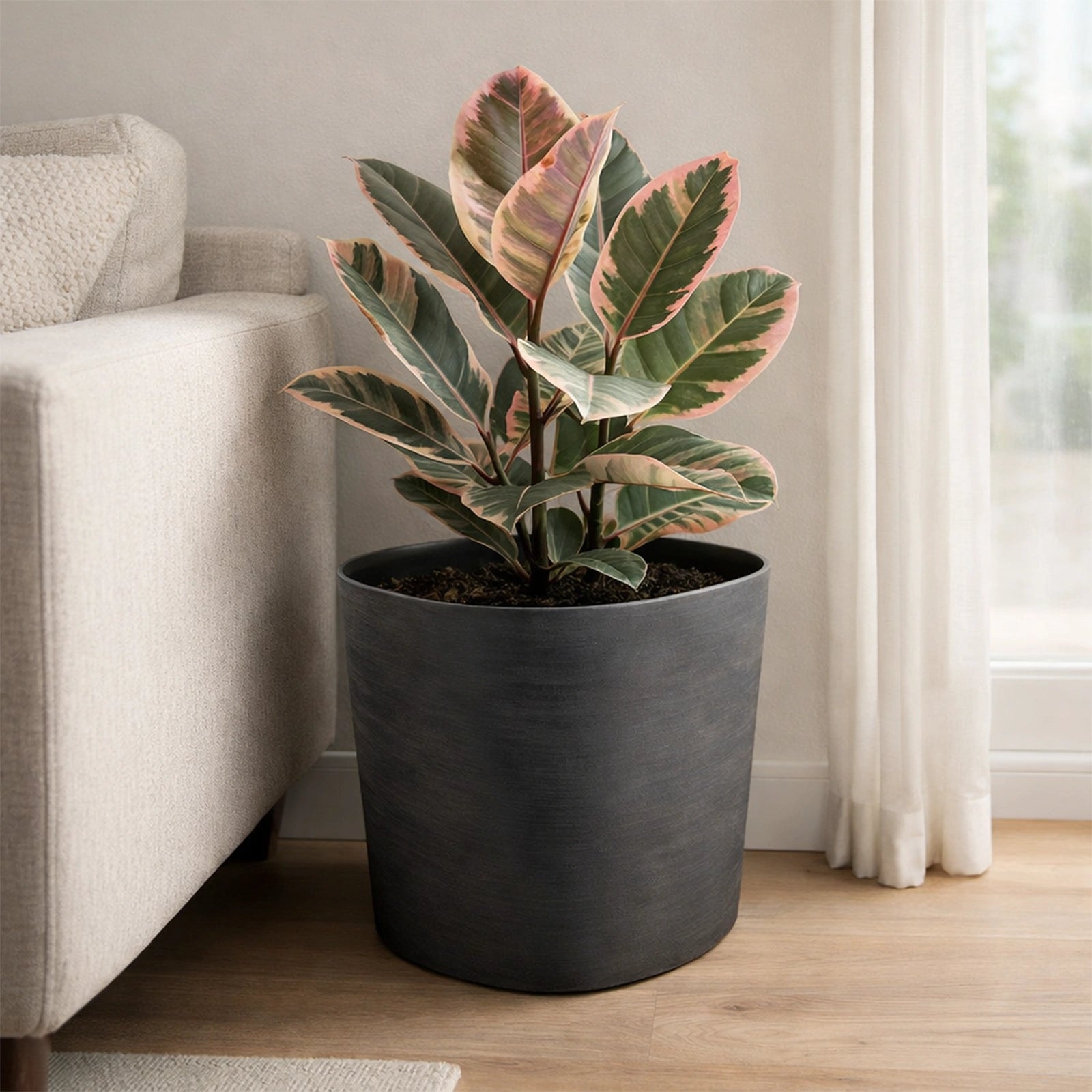 Respect Black 29cm Florence Self Watering Pot