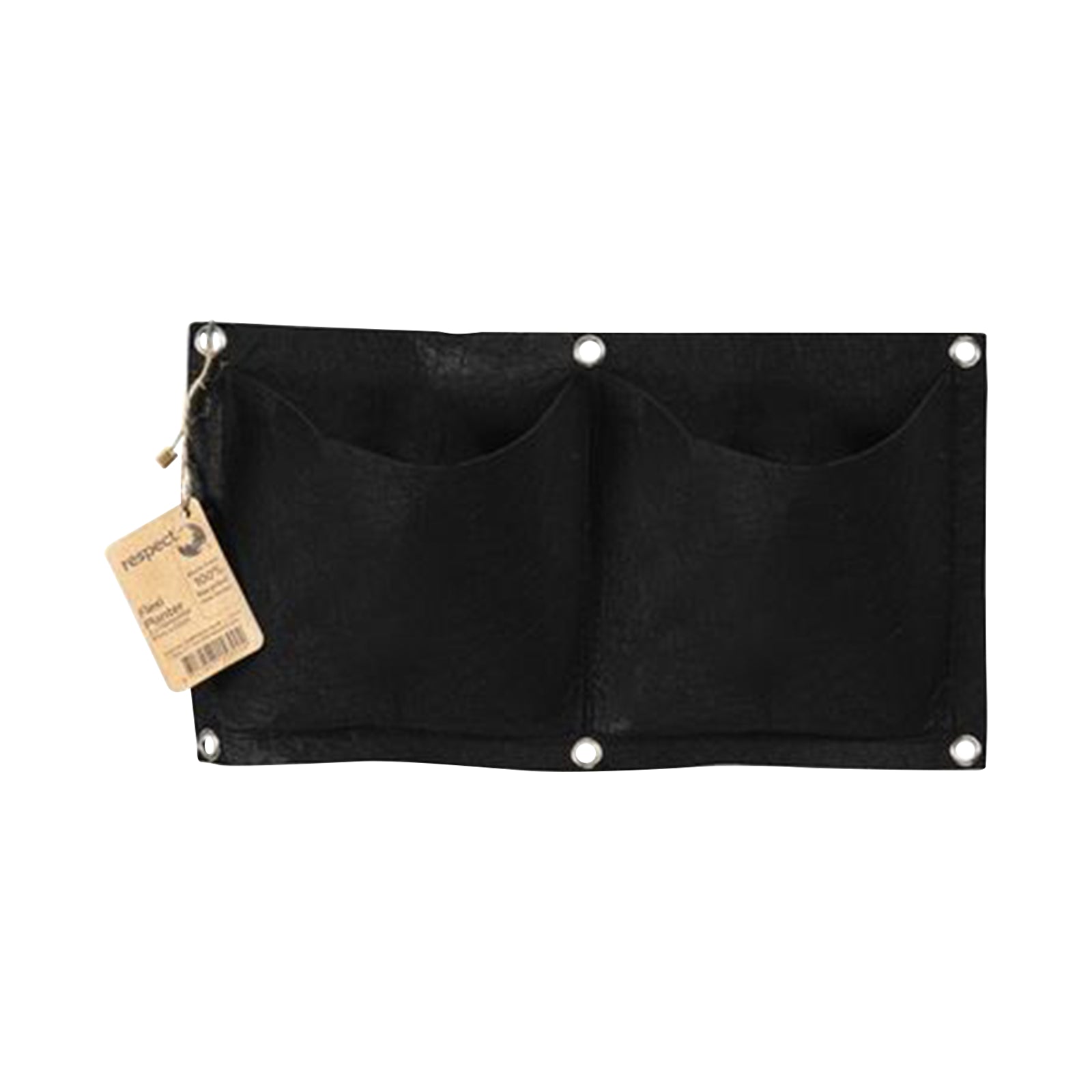 Respect Black 41cm 2-Pocket Horizontal Flexi Fabric Grow Bag