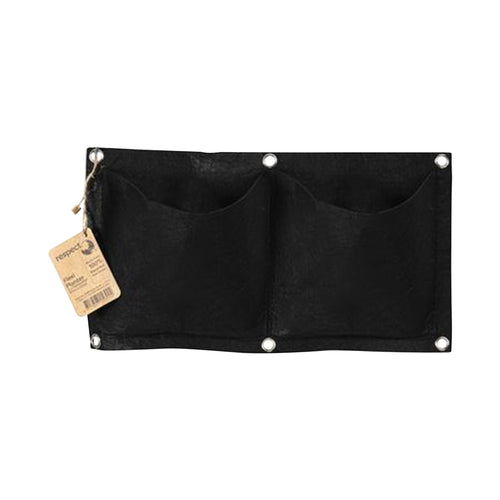 Respect Black 41cm 2-Pocket Horizontal Flexi Fabric Grow Bag