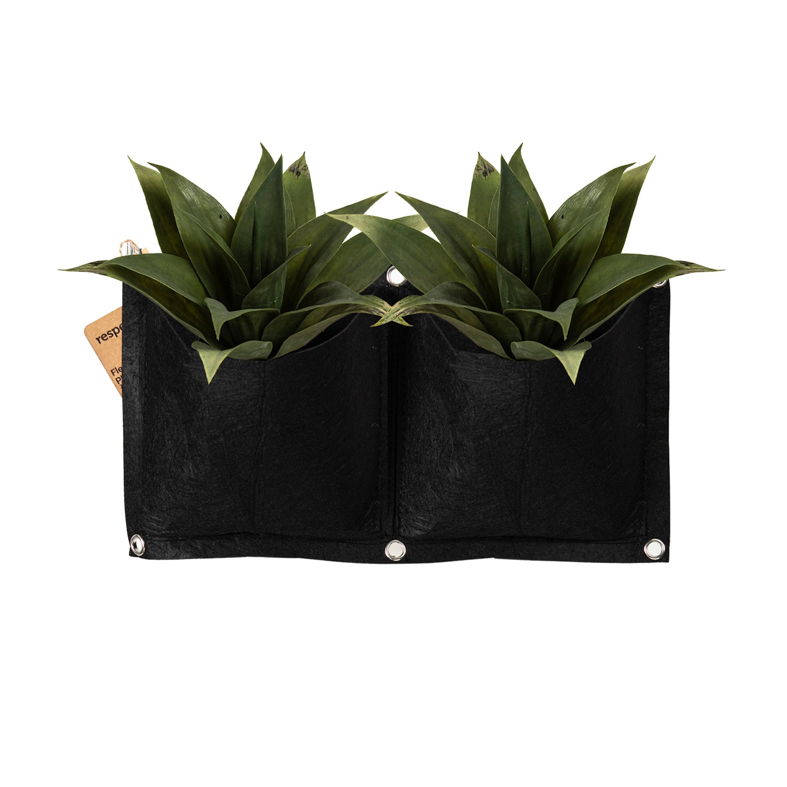 Respect Black 41cm 2-Pocket Horizontal Flexi Fabric Grow Bag