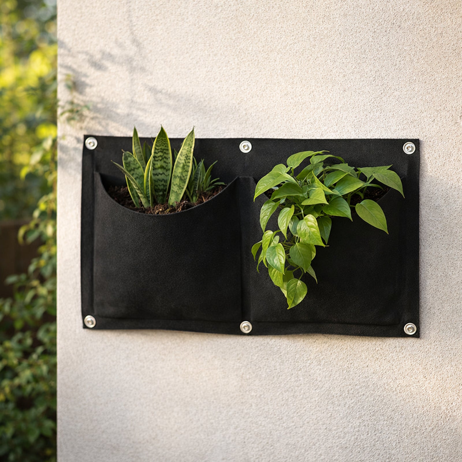 Respect Black 41cm 2-Pocket Horizontal Flexi Fabric Grow Bag