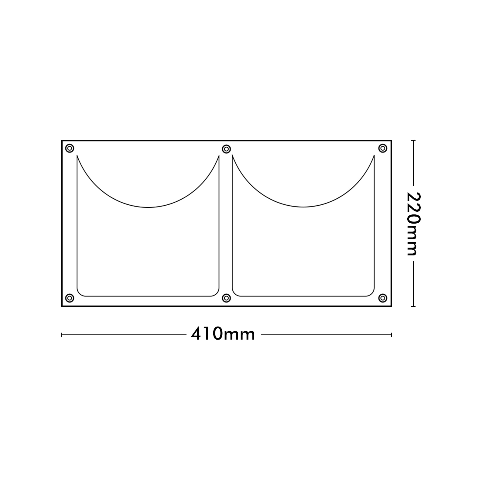 Respect Black 41cm 2-Pocket Horizontal Flexi Fabric Grow Bag