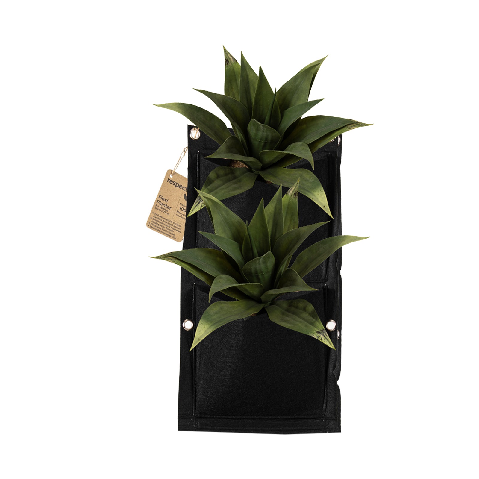Respect Black 41cm 2-Pocket Vertical Flexi Fabric Grow Bag