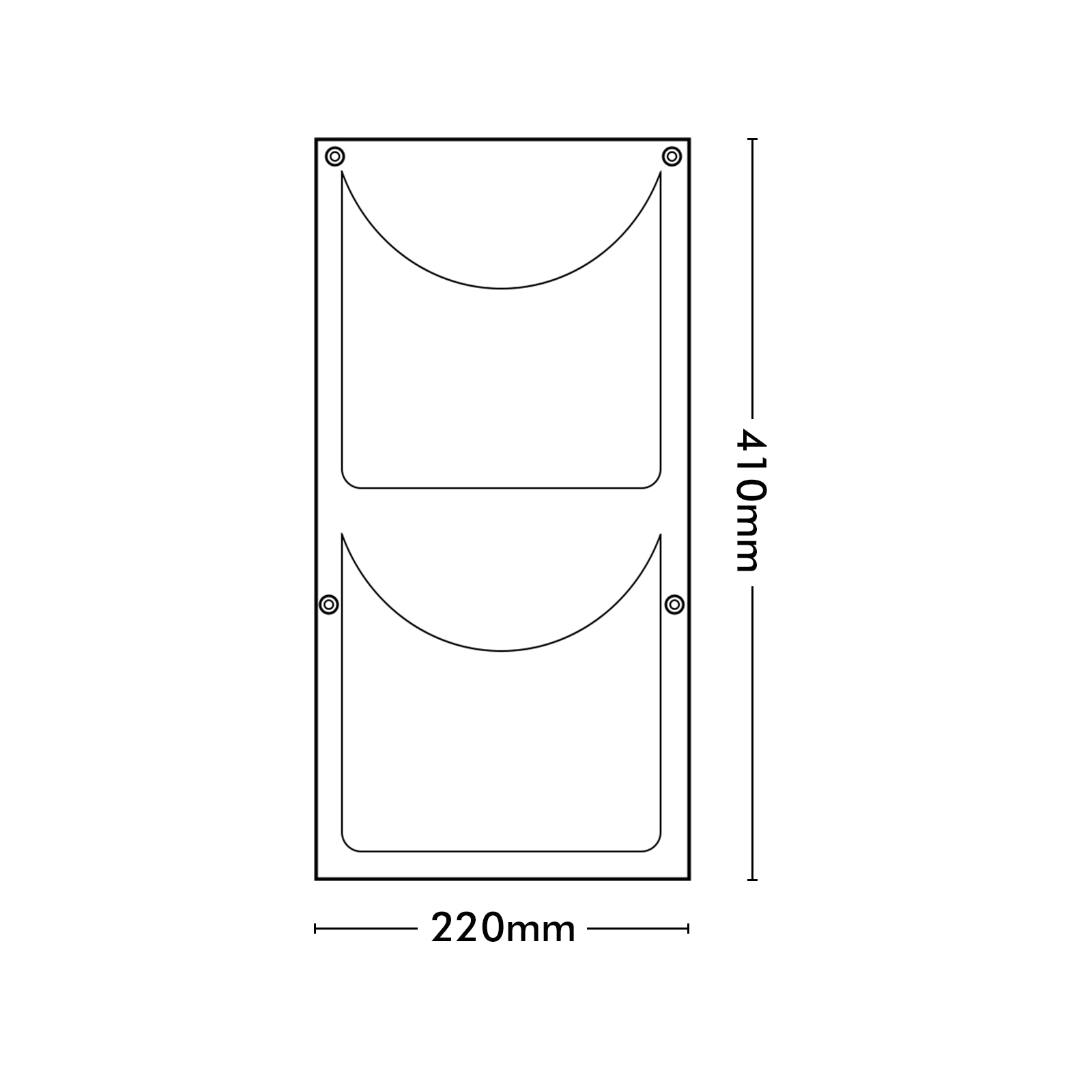 Respect Black 41cm 2-Pocket Vertical Flexi Fabric Grow Bag