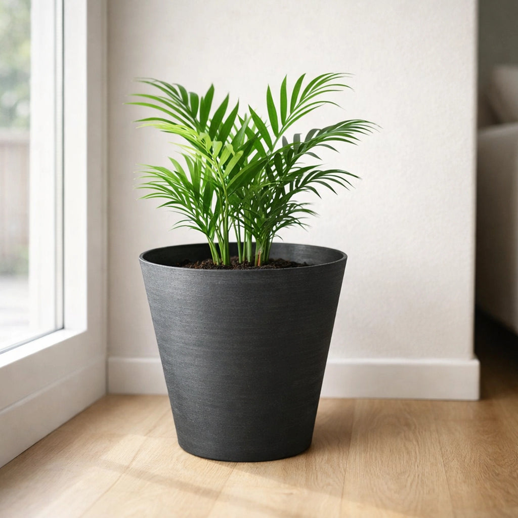 Respect Black 30cm Repot Self Watering Planter – large black plastic self watering repot pot for indoor and outdoor plants