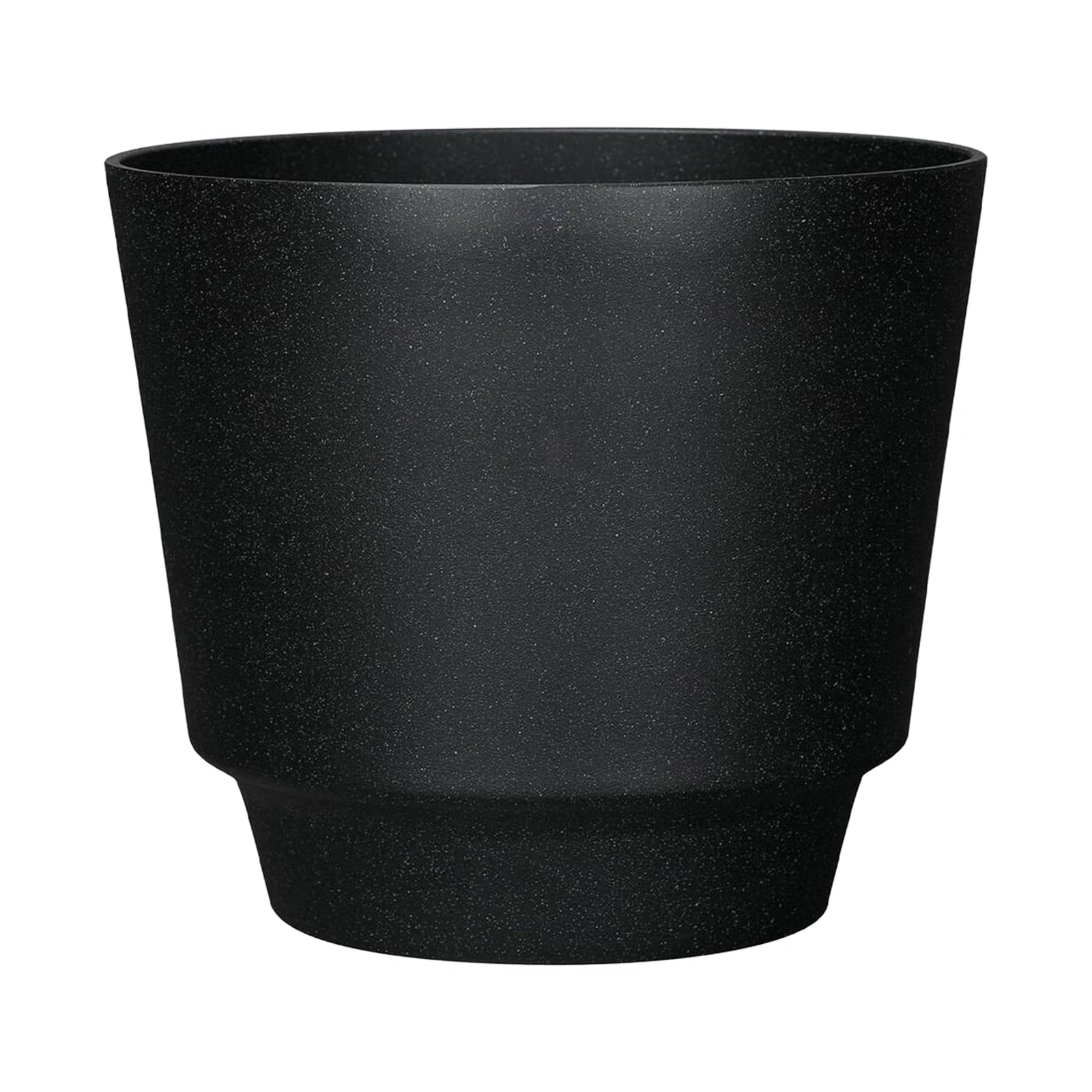 Respect Black 30cm Round Calais Self-Watering Plastic Pot Stonelook