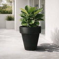 Respect Black 40cm Time Planter with Wheels – large black moveable plastic planter with wheels for patio and balcony