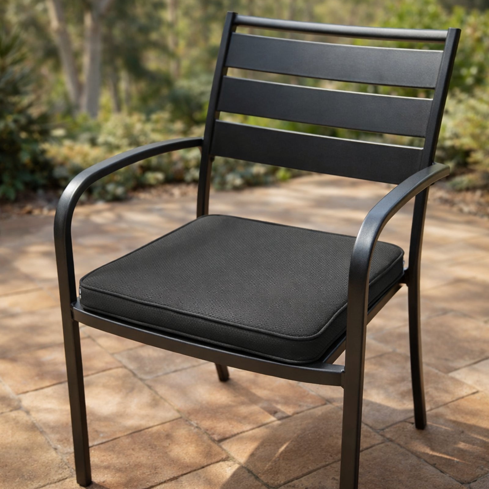 Respect Black 42cm Outdoor Square Cushion