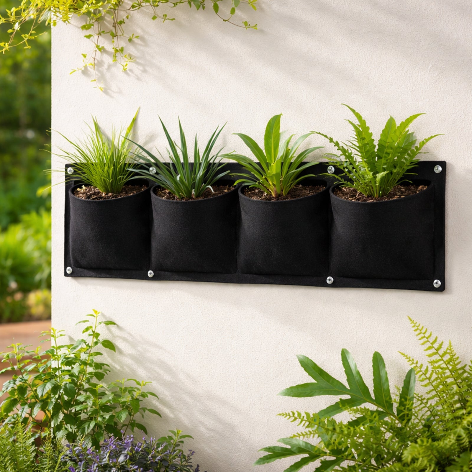 Respect Black 79cm 4-Pocket Horizontal Flexi Fabric Grow Bag
