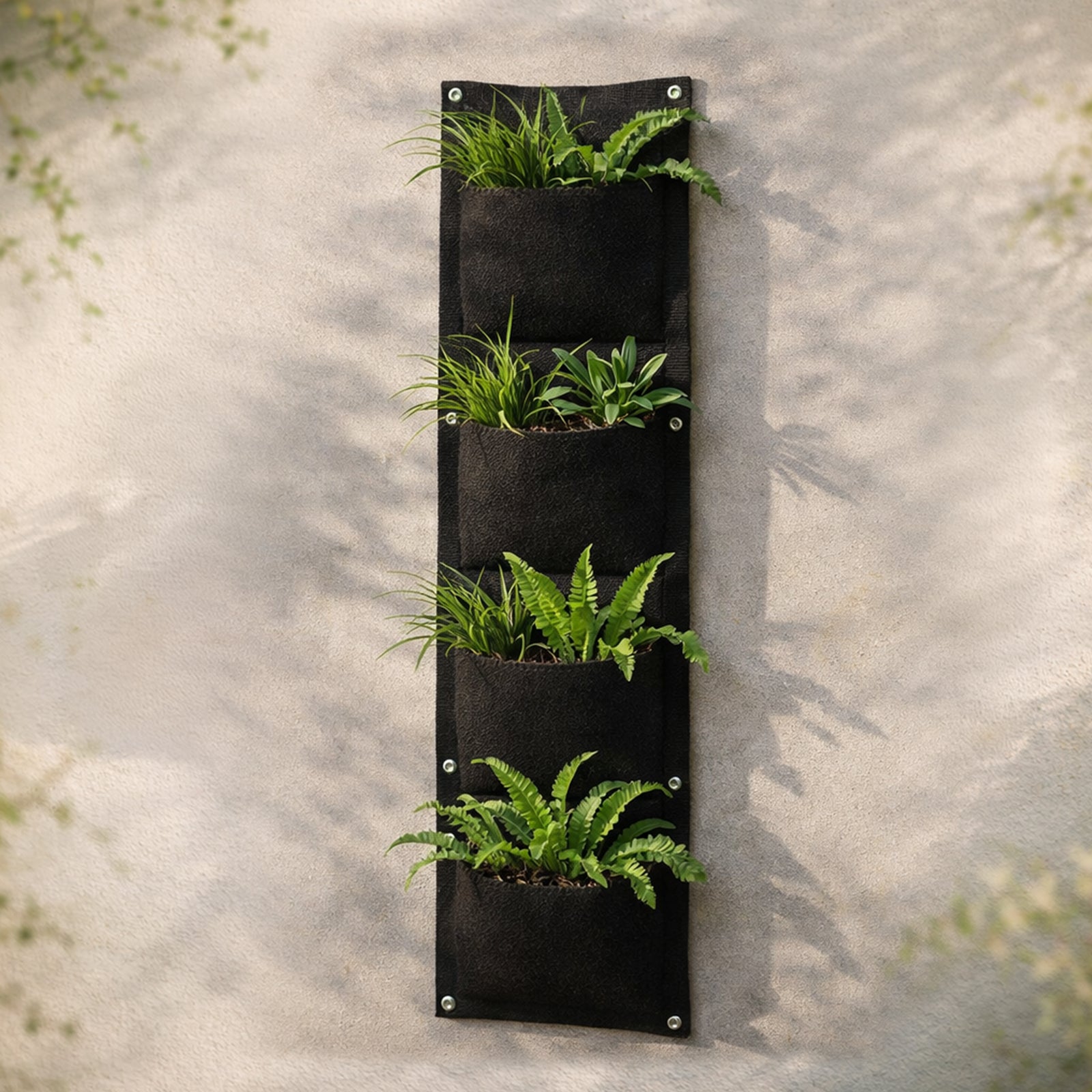 Respect Black 79cm 4-Pocket Vertical Flexi Fabric Grow Bag
