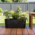 Respect Black 50cm Florence Trough – large black plastic window box trough planter for outdoor herbs and plants