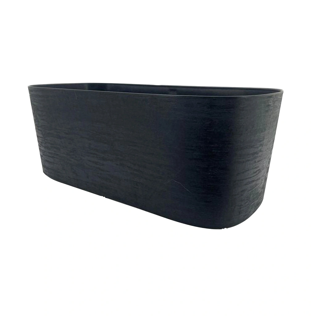 Respect Black 50cm Florence Trough – large black plastic window box trough planter for outdoor herbs and plants
