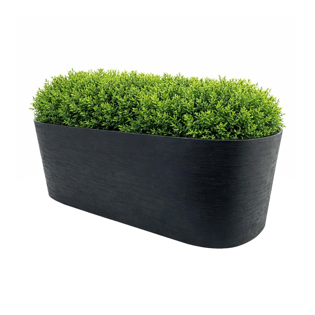 Respect Black 50cm Florence Trough – large black plastic window box trough planter for outdoor herbs and plants