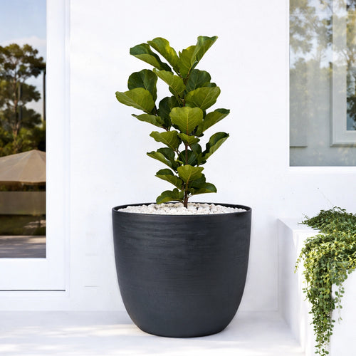 Respect Black 58cm Milano Self Watering Planter – extra large black self watering planter for patio and garden displays