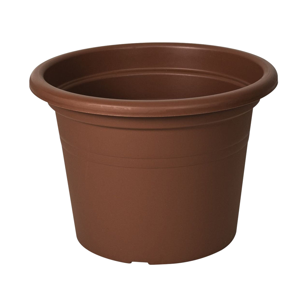 Respect Brown 30cm Lightweight Plastic Terracotta Cylindrical Planter