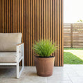 Respect Brown 30cm Terracotta Green Earth Lightweight Tapered Cylinder Planter – eco terracotta-look tapered cylinder pot for outdoor gardens