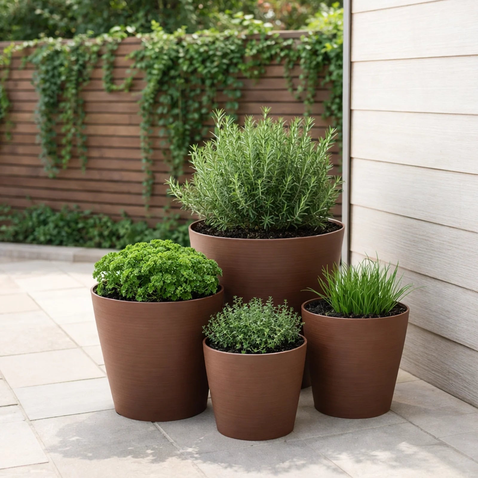 Respect Brown 30cm Terracotta Repot Self Watering Planter – large terracotta-look self watering repot pot for indoor gardens