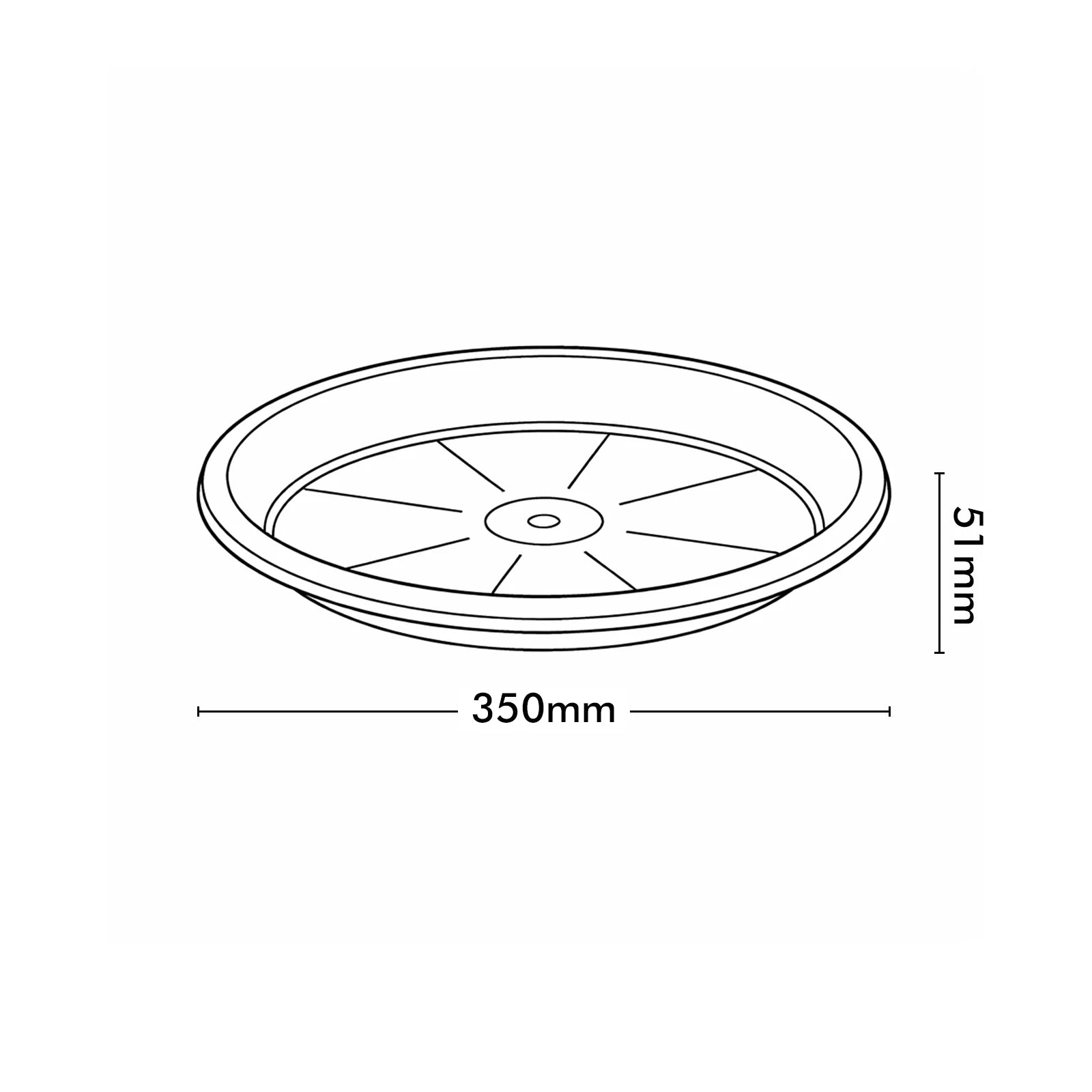 Respect Brown 35cm Terracotta Cylinda Saucer – medium terracotta-look plastic drip tray saucer for garden pots