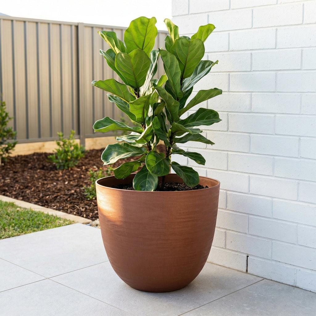 Respect Brown 38cm Terracotta Milano Self Watering Planter – lightweight terracotta-look self watering balcony planter
