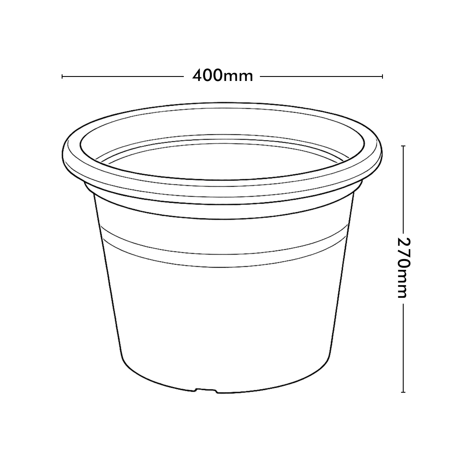 Respect Brown 40cm Lightweight Plastic Terracotta Cylindrical Planter