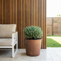 Respect Brown 40cm Terracotta Green Earth Lightweight Tapered Cylinder Planter – large eco terracotta-look tapered cylinder outdoor planter