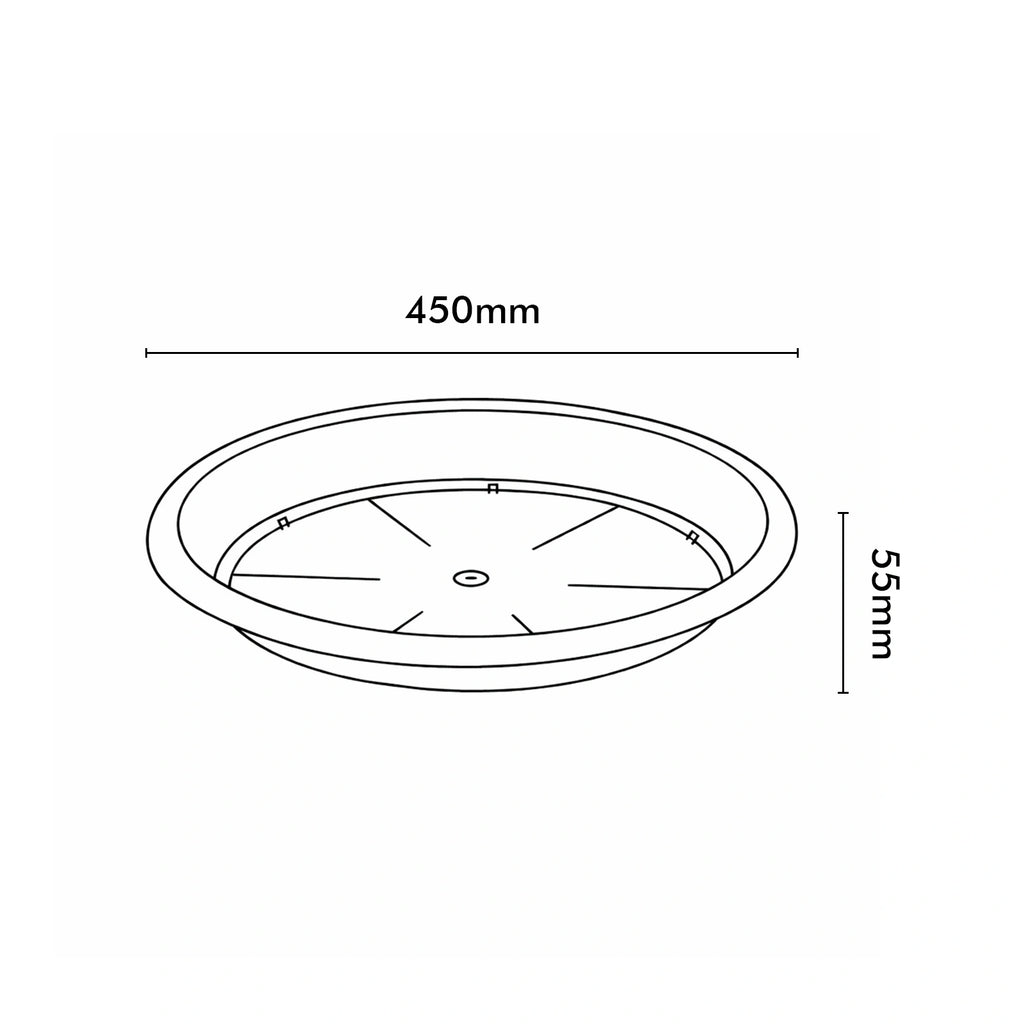 Respect Brown 45cm Cylinda Saucer – large brown plastic pot saucer to protect surfaces under outdoor planters