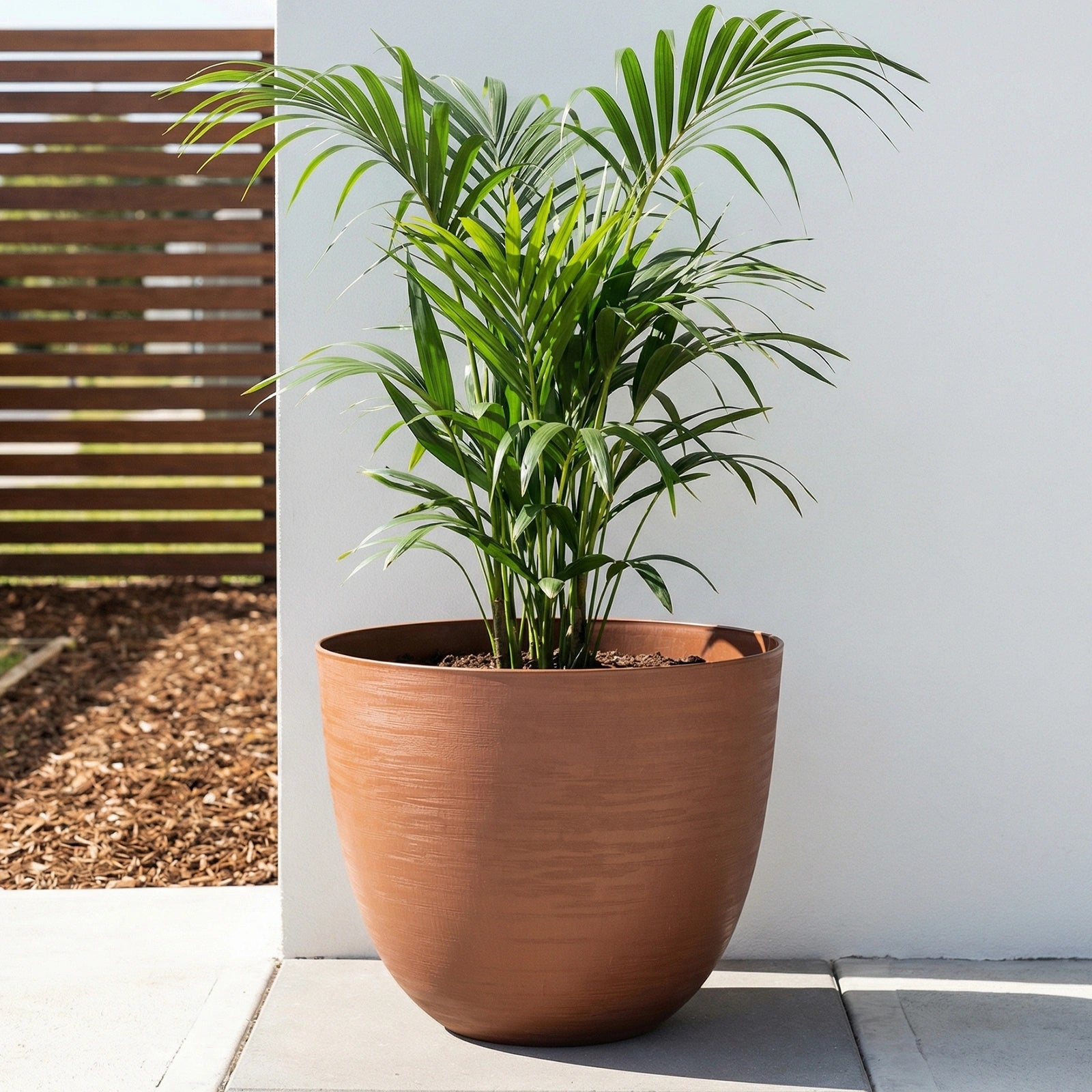 Respect Brown 48cm Lightweight Plastic Terracotta Milano Self-Watering Planter