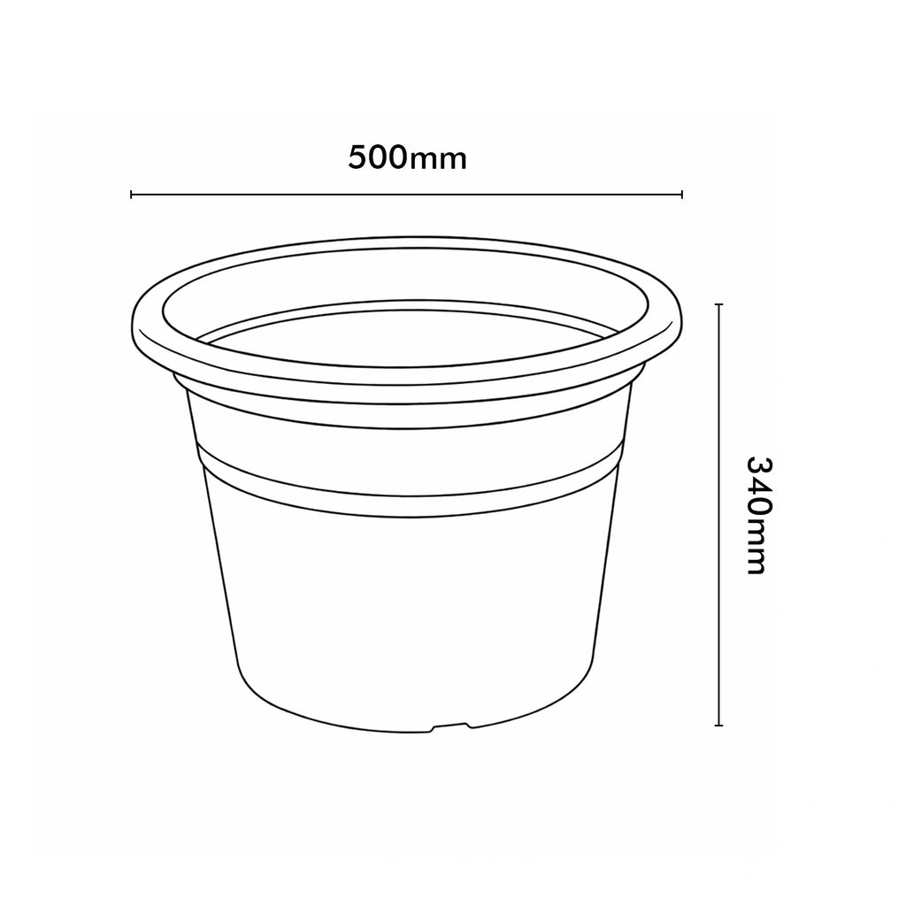 Respect Brown 50cm Cylinda Planter – extra large brown plastic cylinder planter for outdoor gardens and patios