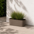 Respect Brown 50cm Lightweight Plastic Florence Trough – Brown plastic trough planter for outdoor planting