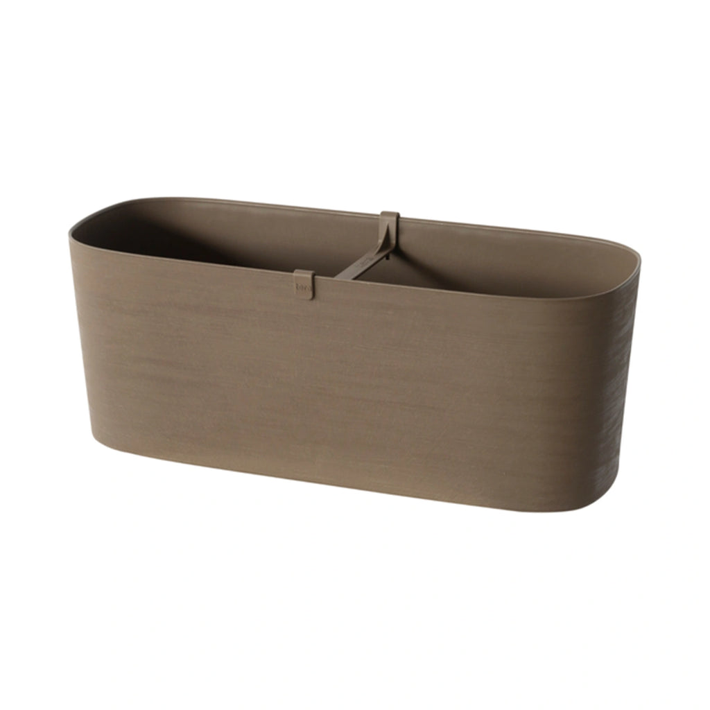 Respect Brown 50cm Lightweight Plastic Florence Trough – Brown plastic trough planter for outdoor planting