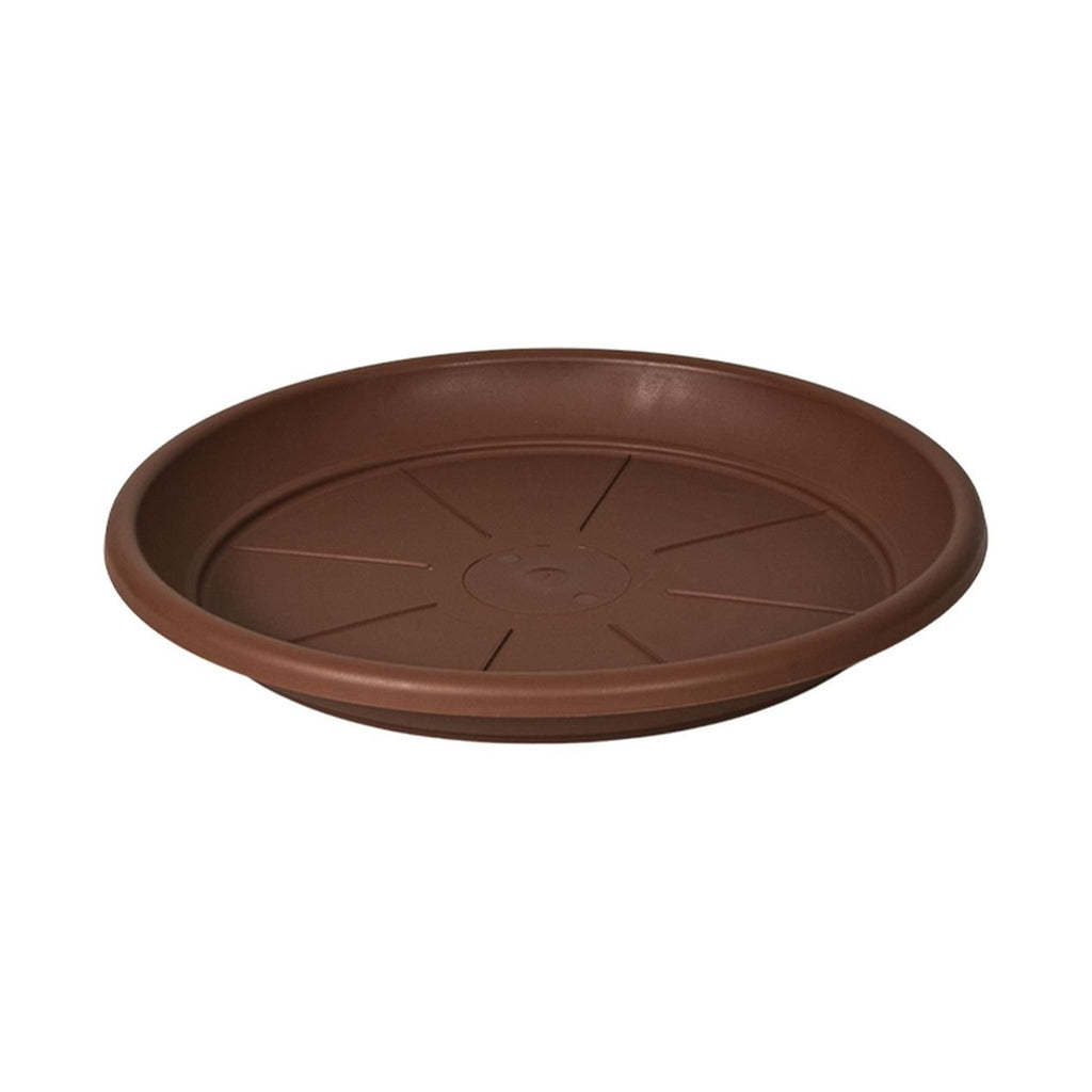 Respect Brown 52cm Terracotta Cylinda Saucer – extra large terracotta plastic drip tray for large outdoor planters