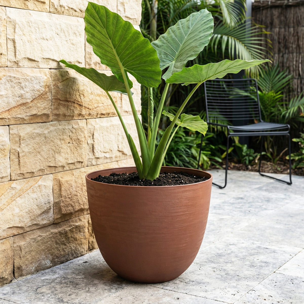 Respect Brown 58cm Terracotta Milano Self Watering Planter – extra large terracotta-look lightweight self watering planter
