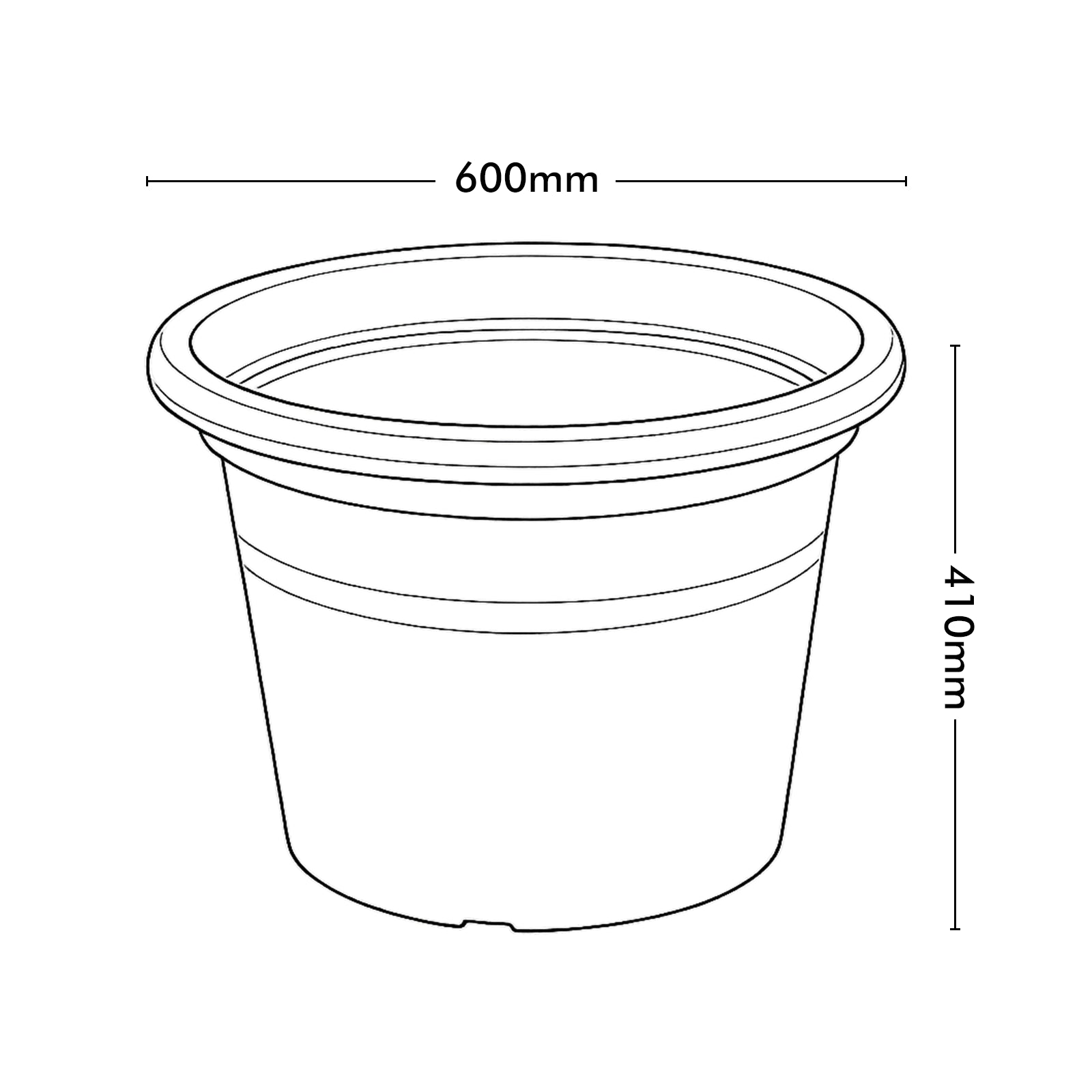 Respect Brown 60cm Lightweight Plastic Terracotta Cylindrical Planter