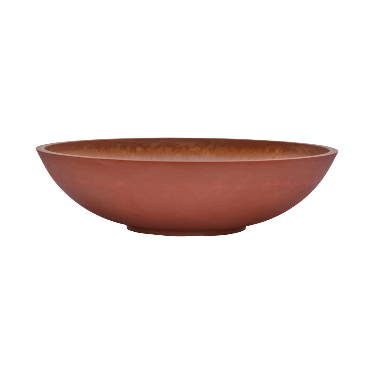 Respect Brown 60cm Terracotta Green Earth Lightweight Tapered Low Bowl Planter – large eco terracotta tapered low bowl outdoor planter