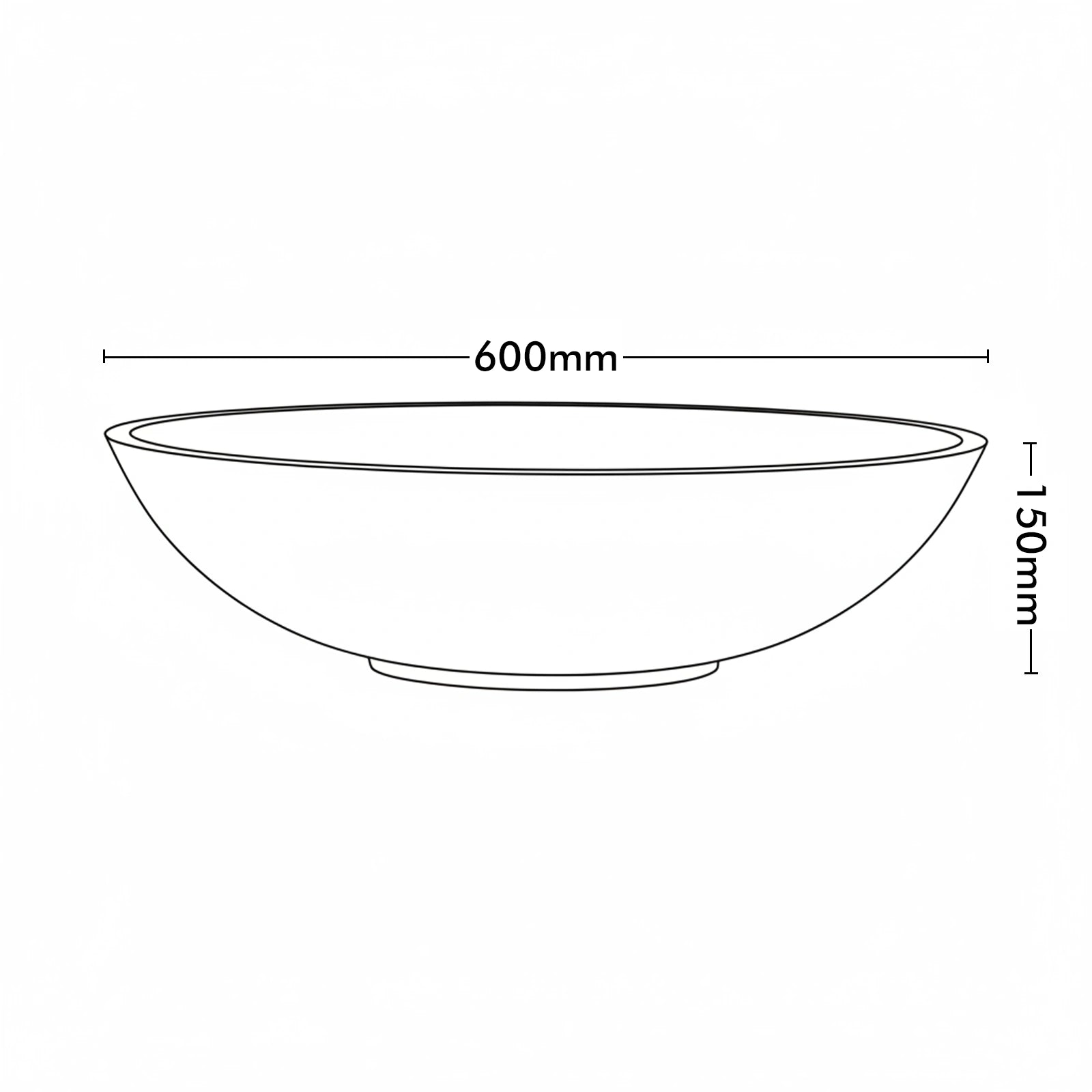 Respect Brown 60cm Terracotta Green Earth Lightweight Plastic Tapered Low Bowl Planter