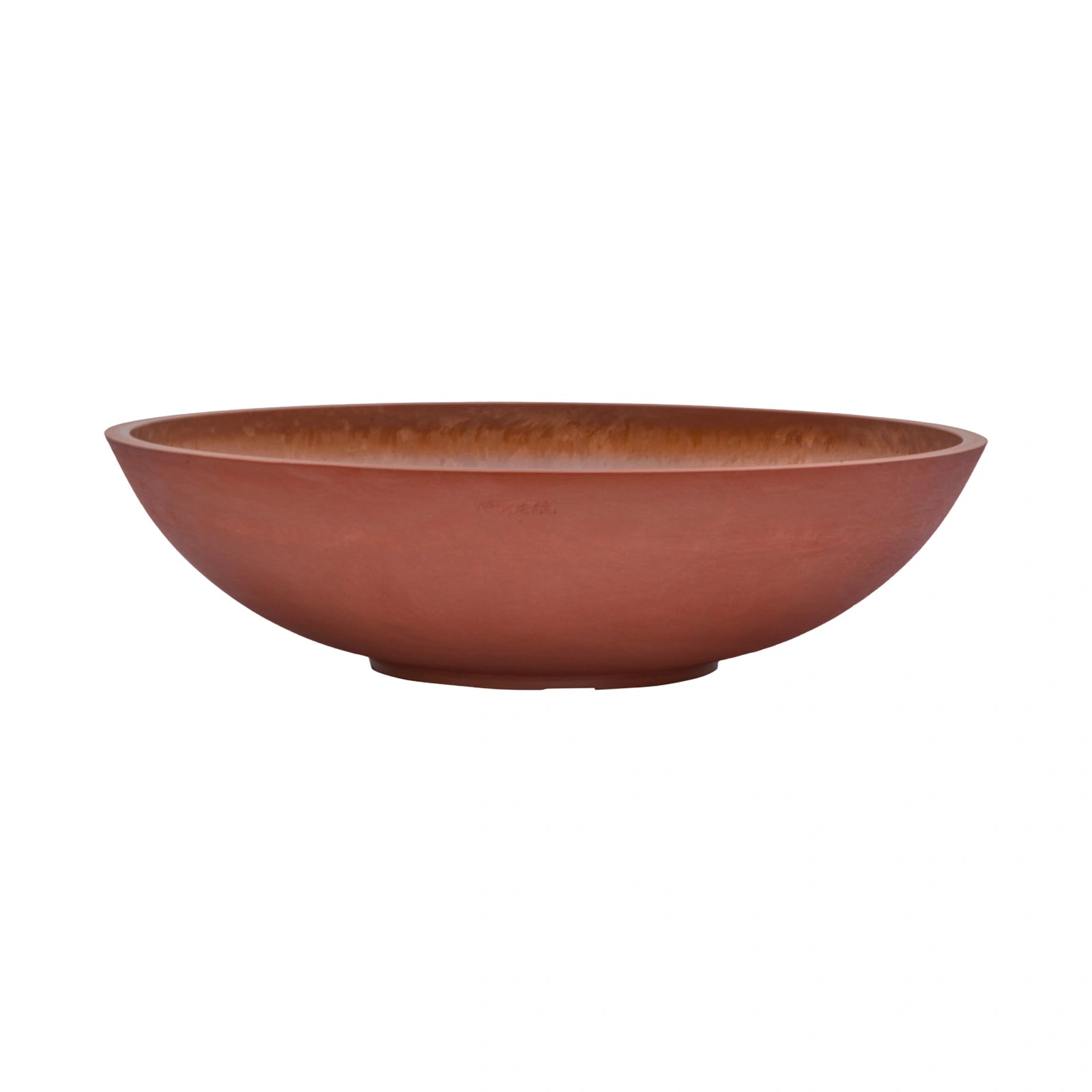 Respect Brown 70cm Terracotta Green Earth Lightweight Plastic Tapered Low Bowl Planter