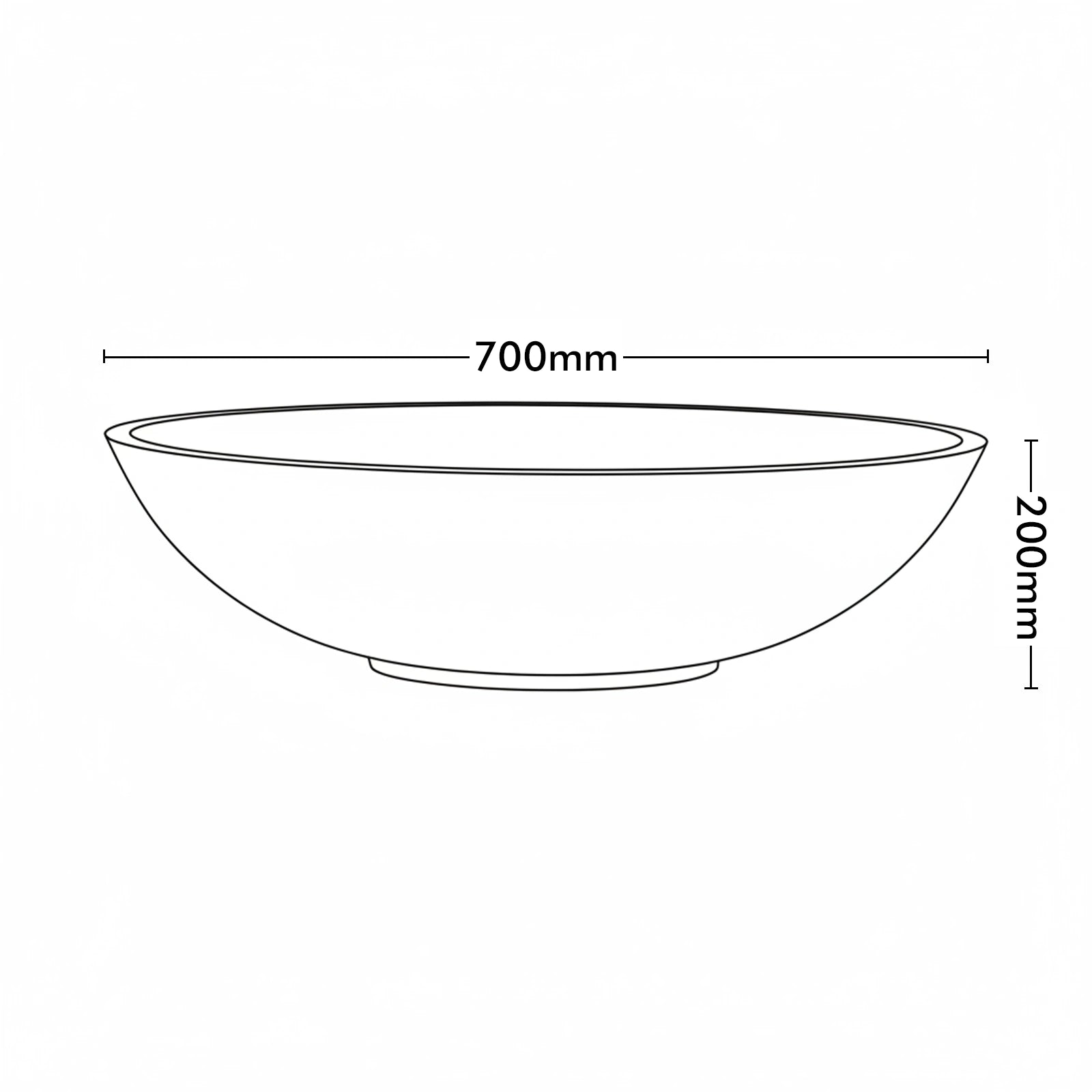 Respect Brown 70cm Terracotta Green Earth Lightweight Plastic Tapered Low Bowl Planter