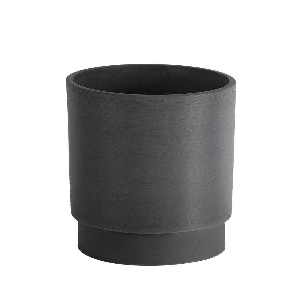 Respect Charcoal 18cm Cirque Cylinder Planter – modern charcoal cylinder pot for indoor and outdoor plants