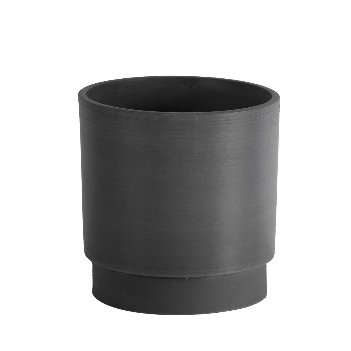 Respect Charcoal 18cm Cirque Cylinder Planter – modern charcoal cylinder pot for indoor and outdoor plants