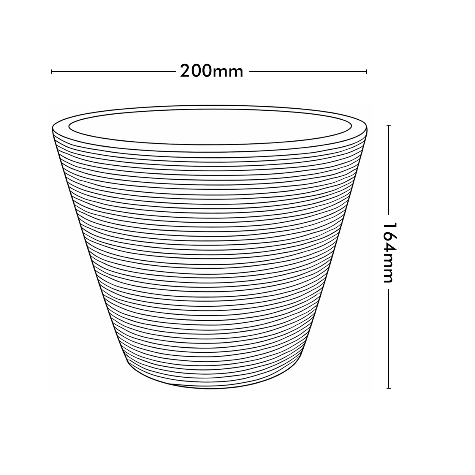 Respect Charcoal 20cm Green Earth Planter