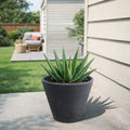 Respect Charcoal 20cm Green Earth Full Rim Planter – eco-friendly recycled charcoal planter for indoor and patio plants
