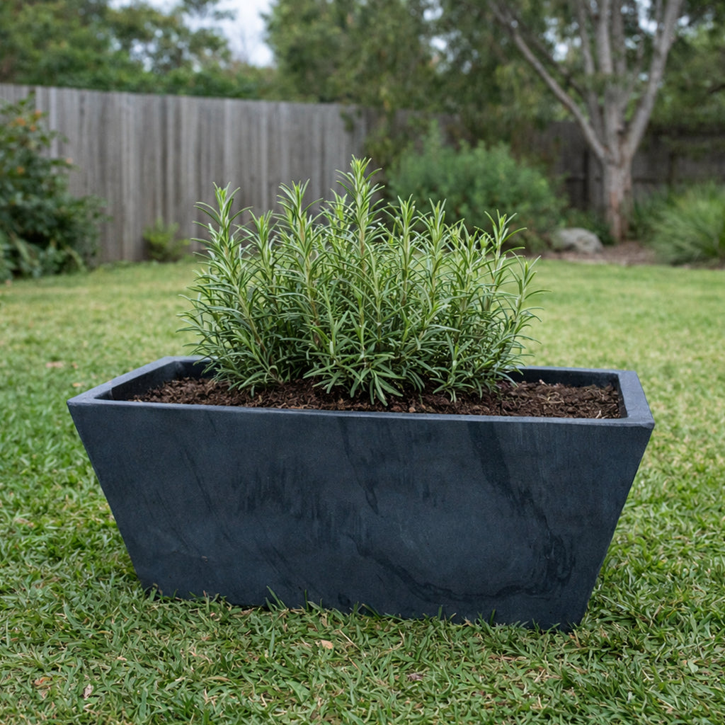 Respect Charcoal 25cm Green Earth Trough Planter