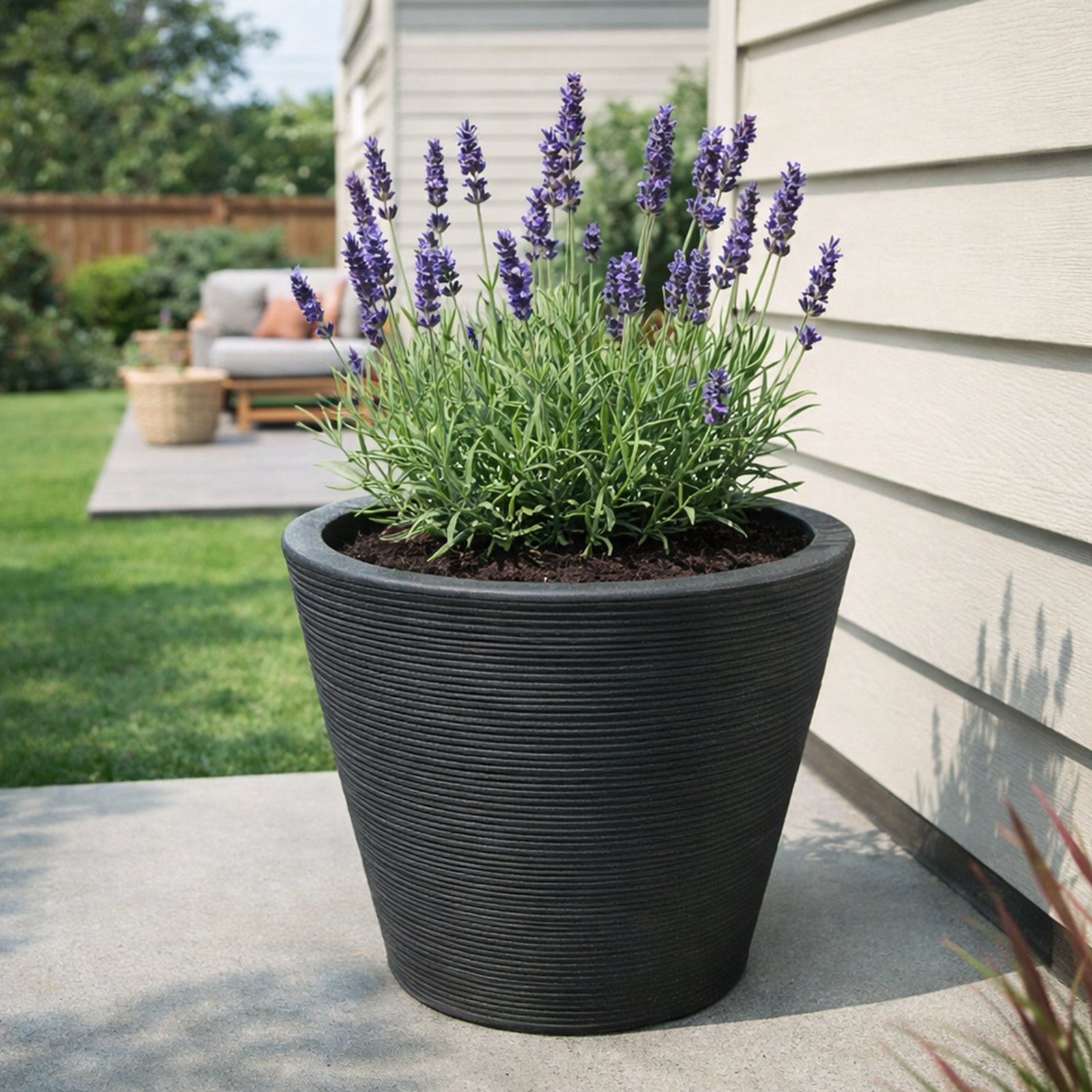Respect Charcoal 30cm Green Earth Planter