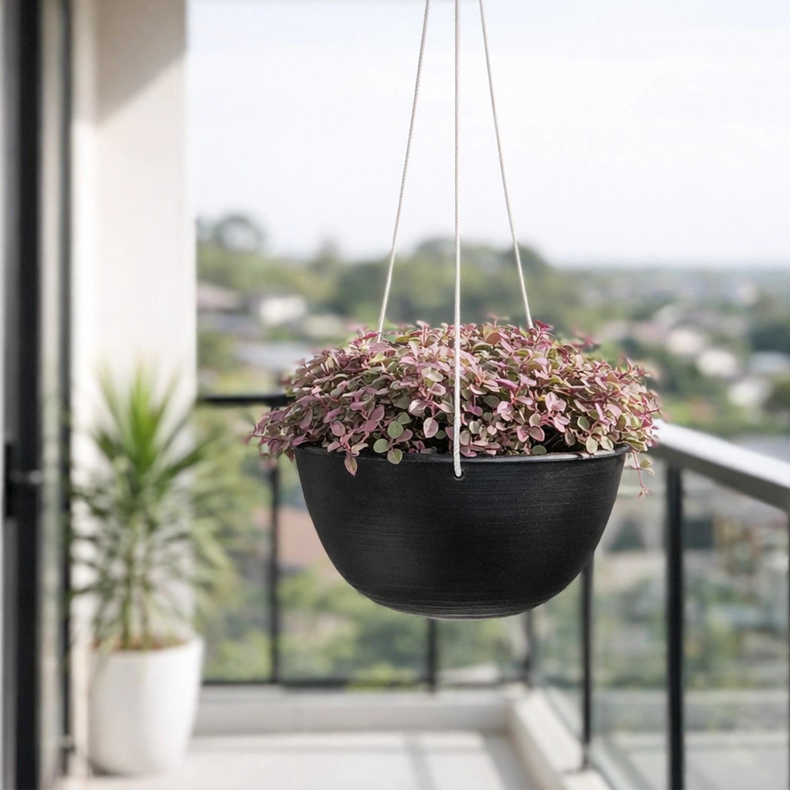 Respect Charcoal 31cm Green Earth Hanging Planter
